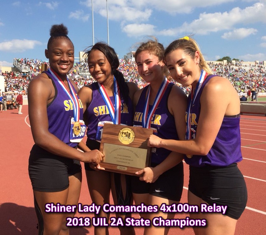 Shiner Lady Comanches - 2018 Class 2A 4x100M Relay State Champions