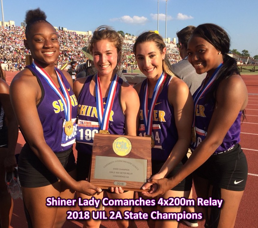 Shiner Lady Comanches - 2018 Class 2A 4x200M Relay State Champions