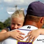 Shiner coach Daniel Boedeker with his daughter.