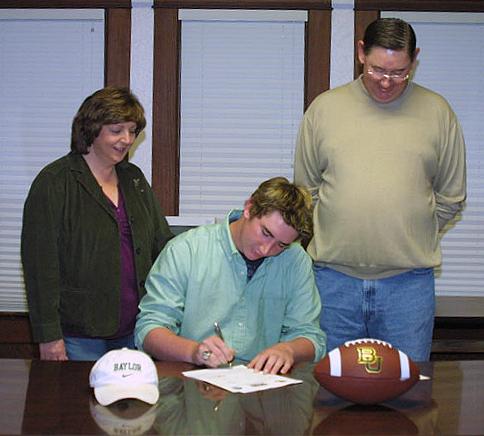 Dylan Hagens signs Baylor football letter of intent.